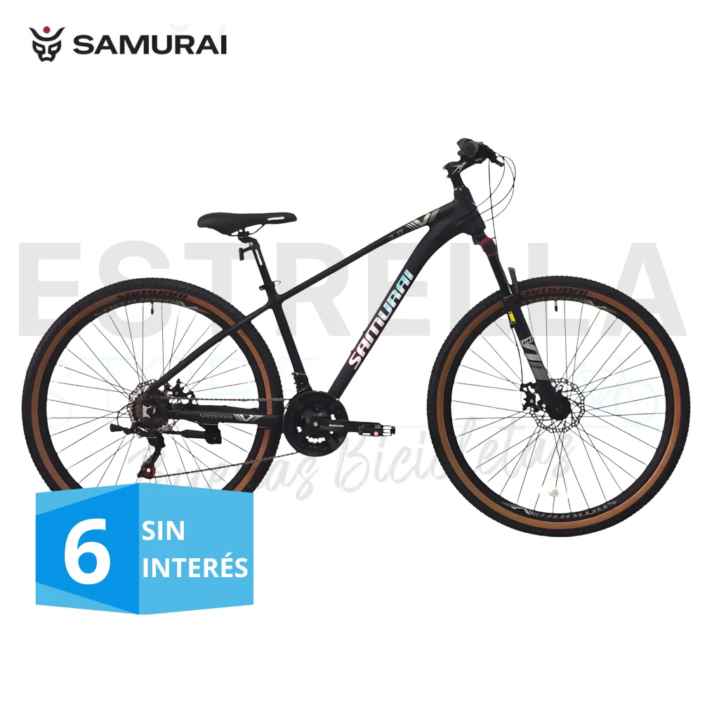BICICLETA SAMURAI 3.0 RODADO 29 FULL SHIMANO FRENOS A DISCO 21 VELOCIDADES