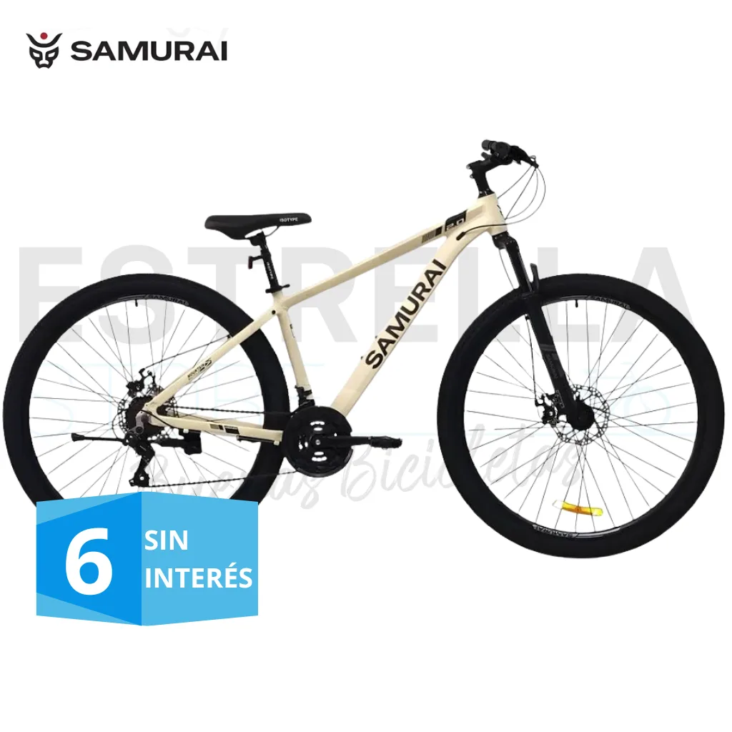 BICICLETA SAMURAI 2.0 RODADO 29 SHIMANO FRENOS A DISCO 21 VELOCIDADES